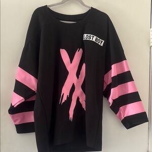 Machine Gun Kelly Black and Pink Women's Jersey Top